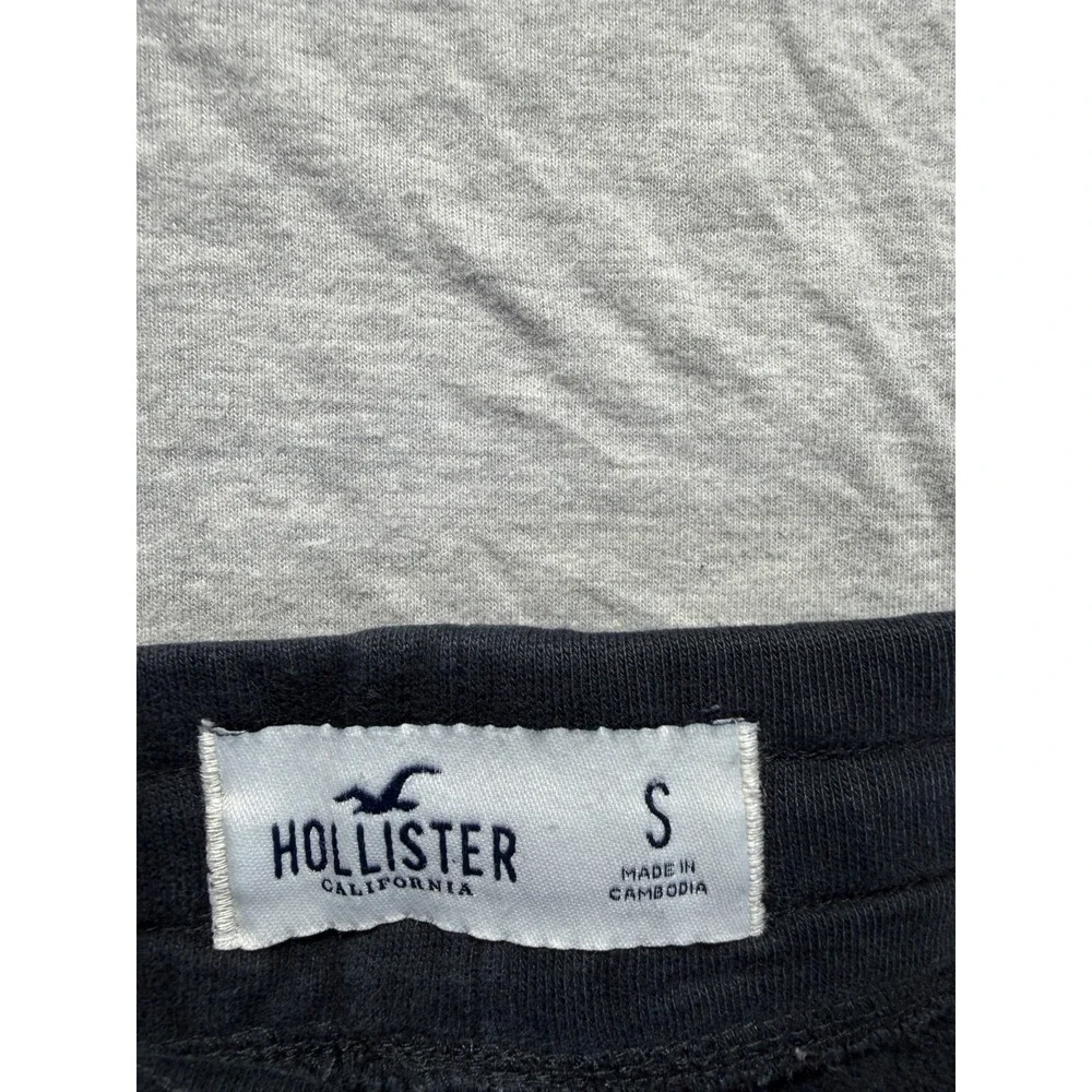 Hollister Sweat Shorts Mens S Black Applique Logo Cotton Athletic Gym Training